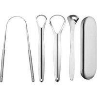 Stainless Steel Tongue Scraper Set - 4 Pack, Deep Cleaning Oral Care For Fresh Breath & Family Use