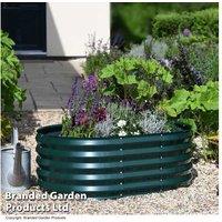 2 Green Metal Raised Bed Planters - Modular, Weatherproof, 35Cm High