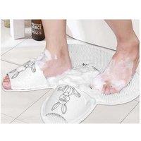 Shower Foot Scrubber Mat Rabbit-Shaped Silicone Foot Scrubber Pad