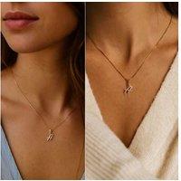 0.50Ct Cz Diamond Initial Pendant Necklace - Personalised Sterling Silver Jewellery