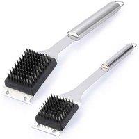 Stainless Steel Bbq Grill Brush Set - Heavy-Duty Outdoor Cleaning, 2 Pack