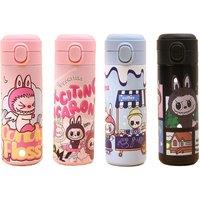 Lafufu 450Ml Stainless Steel Insulated Bottle With Bouncing Leak-Proof Lid - 4 Styles!