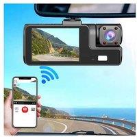3 Channel Wi-Fi Night Vision Dash Cam - Full Hd Triple Camera, App Control & Night Vision