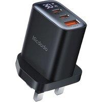 30W Triple-Port Fast Charger for iPhone, Samsung & More - UK Plug, LED Display