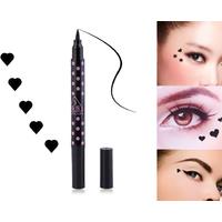 Professional Dual-Ended Liquid Eyeliner & Heart Stamp Pen Set - Makeup, Precision Liner, Festival Beauty