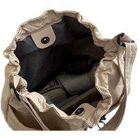 Unisex Black Nylon Drawstring Crossbody Shoulder Tote Bag