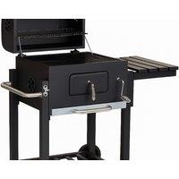 Charcoal Bbq Grill With Thermometer And Convenient Prep Space