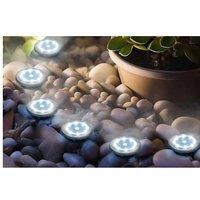 10Pcs Mini Solar Stainless Steel Garden Ground Lights - Outdoor Decor Patio Accessory