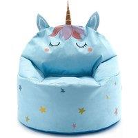Magical Unicorn Kids Beanbag Chair In Pink Or Blue - Dreamy Star Design