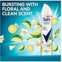 Sure Women 72H Freesia & Water Lily Antiperspirant Deodorant Spray 250ml - Alcohol-Free, Long-Lasting Freshness