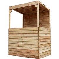Timber Garden Bar & Storage Unit With Led Solar Lights - Weatherproof Treated Wood, Spacious Counter & Secure Outdoor Storage