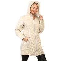 Unisex Black Women'S Longline Hooded Puffer Parka - Quilted Polyester, Thermal-Lined, Winter Coat