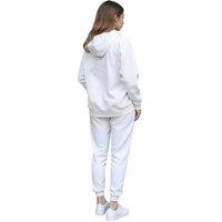 Unisex White Women'S Oversized Tracksuit - Hoodie & Joggers 2-Piece Set