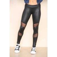 Unisex Women's Black High Waist Stretch Faux Leather Jeggings - Lightweight Summer Style