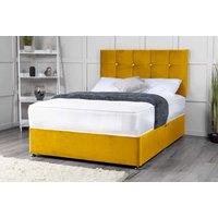 Storage Divan Bed With Premium Plush Fabric, Headboard & Memory Sprung Mattress