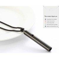 Stainless Steel Anxiety Stress Relief Breathing Pendant Necklace - Unisex, Mindfulness Jewellery, 70Cm Chain