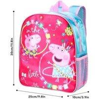 Peppa Pig Girls Backpack Pink Rainbow Adjustable Schoolbag