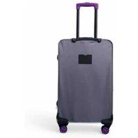 Lightweight Grey Soft Shell 8 Wheels Cabin Suitcase Set