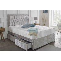 Divan Bed With Headboard & Memory Sprung Mattress In Premium Velvet - 4 Drawer Options, Multiple Sizes