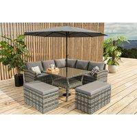9 Seater Rattan Garden Dining Set - Weather-Resistant, Space-Saving Outdoor Furniture
