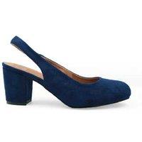 Unisex Navy Women'S Wide Fit Block Heel Slingback Formal Pumps - Cushioned, Durable, Versatile