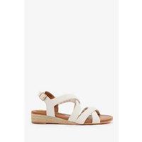 Unisex Cream Women'S Violet Espadrille Sandals - Low Wedge, Buckle Strap, Casual Comfort