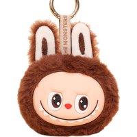 Unisex Black Lafufu Macaron Plush Keychain Toy - Lightweight Collectible Summer Accessory