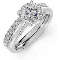 18K Gold Plated Round Moissanite Bridal Set Engagement Ring