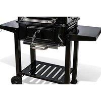 Portable Charcoal Bbq Grill W/ Smoker & Side Table