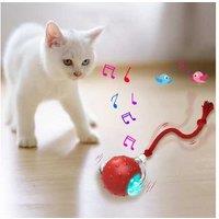 Motion Activate Interactive Cat Toy Smart Rolling Ball With Rope