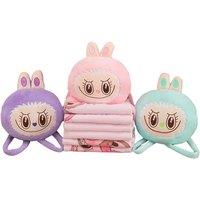 Lafufu 2-In-1 Plush Pillow & Blanket Set - Ultra Soft, Machine Washable, Travel-Friendly, 5 Colours