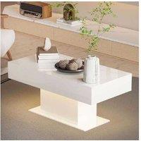 Lustra White High Gloss LED Coffee Table - Modern Living Room Centrepiece, Easy-Clean Finish