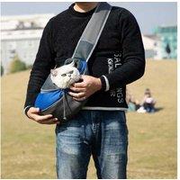 Pet Sling Carrier Bag With Phone Holder Cat Dog Carrier Blue