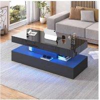 Orla Sleek High Gloss LED Coffee Table - Contemporary Living Room Centrepiece, Two-Tier Storage