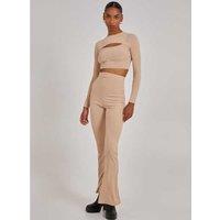 Unisex Black Pink Vanilla Ribbed Long Sleeve Stretch Top - Trendy, Soft Polyester Blend