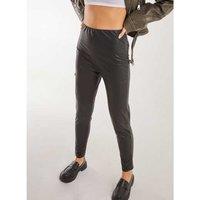 Unisex Black Women's Lightweight Faux Leather PU Leggings - Summer Versatile Fit