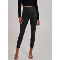 Unisex Women's Black Pink Vanilla Lightweight PU Lined Faux Leather Trousers - Summer Essential