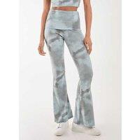 Unisex Women's Black Pink Vanilla Tie Dye Rib Fold Over Flares - Lightweight, Stretchy, and Versatile Summer Trousers