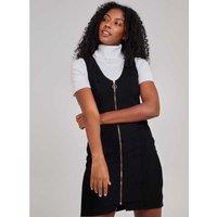 Women's Black Pink Vanilla Zip Through Corduroy Dress