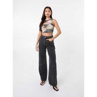 Unisex Black Pink Vanilla Printed Galaxy Letterbox Top