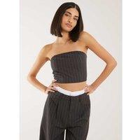Unisex Black Pink Vanilla Bandeau Crop Top