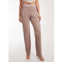 Unisex Women's Black Lightweight Plisse Flared Trousers - Breathable Summer Essential