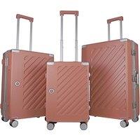 3-Piece Hard Shell Polycarbonate Suitcase Set - 4-Wheel Luggage, TSA Lock, Lightweight, Silver or Pink