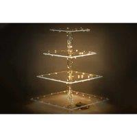 4-Tier Acrylic Cupcake Stand Display Tower With String Light