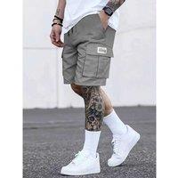 3Pcs Men'S Summer Straight Work Shorts - Breathable Cotton, Loose Fit, Multi-Pocket