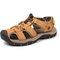 Men'S Soft Leather Casual Slip-On Sandals - Breathable, Shock-Absorbing, Anti-Collision Toe - 11 Sizes, 5 Colours