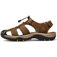 Men'S Leather Baotou Sandals - Casual Breathable Summer Footwear