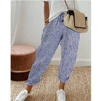 Unisex Khaki Women'S Lightweight Breathable Stripe Casual Trousers - Relaxed Fit, Versatile Summer Style