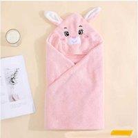 Coral Velvet Baby Poncho - Hypoallergenic Hooded Wrap, Machine Washable, Unisex, 0-3 Years, Fun Cartoon Styles