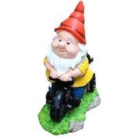 Weather-Resistant Resin Garden Gnome Bicycle Ornament - Outdoor Patio Decor